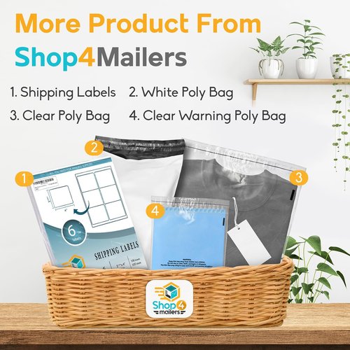 Shop4Mailers Clear Plastic Poly Bags - 19 x 24 Inch Self-Seal Packaging for Apparel & Gifts | 50 Pack