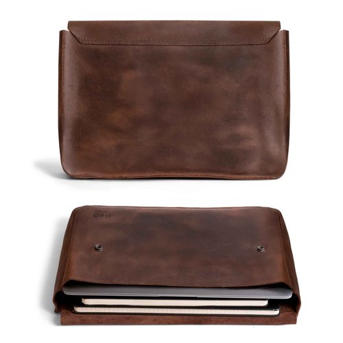 Hide & Drink, Vintage Folder Document Holder, File Case, A5 Binder, Envelope Portfolio, Full Grain Leather, Handmade, Bourbon Brown