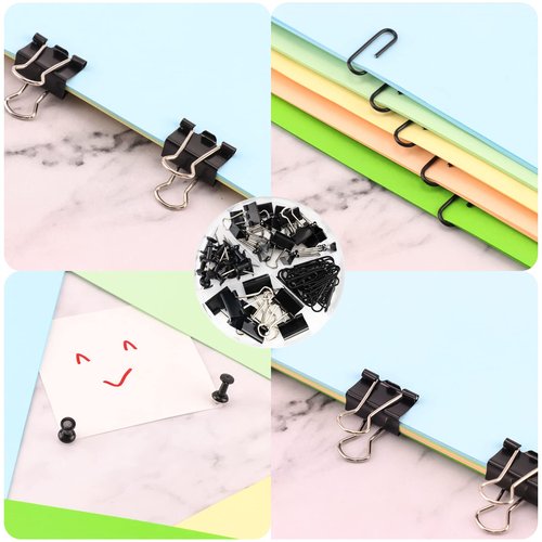 BCCICE Desk Organizers Caddy and Accessories with 7 Compartments + Pen Holder / 72 Clips Set, Drawer, Black Mesh Office Supplies Desktop Organizer for Home, Office Ect