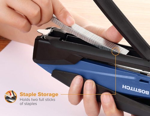 Bostitch Office Executive Stapler - Effortless One-Finger Stapling, 20 Sheet Capacity | Navy Blue