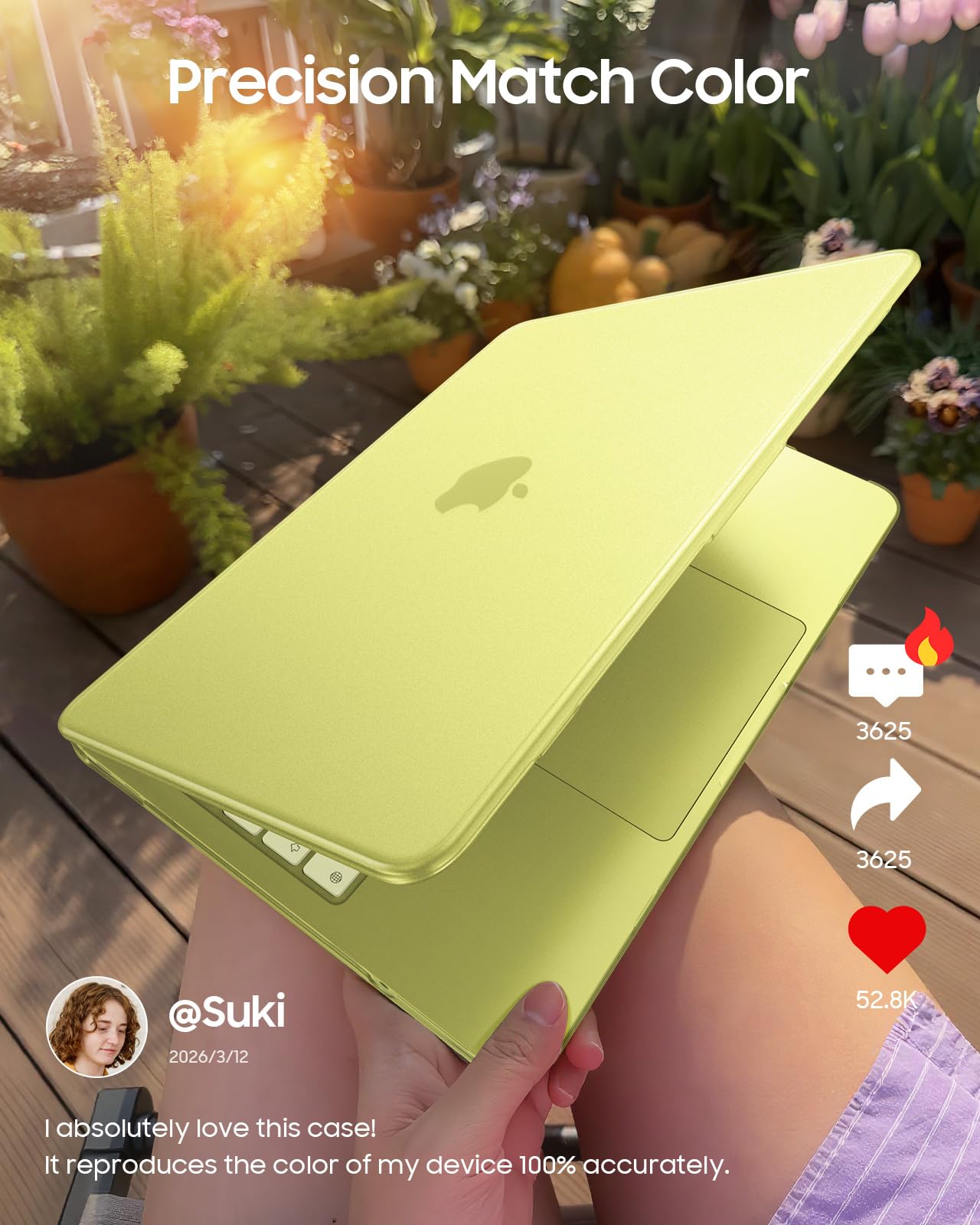Fintie Case for MacBook Neo 13 Inch A3404 (2026 Release) - Protective Ultra-Thin High Transparency Snap On Hard Shell Cover for MacBook Neo 13" with A18 Pro Chip (Frost Citrus)