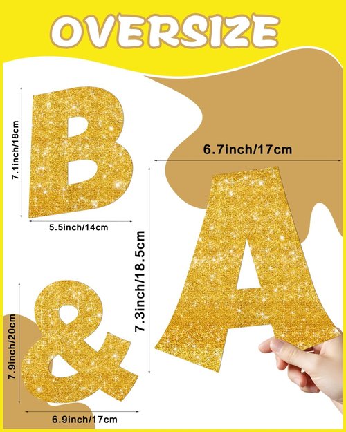 Skiennix 154 Pcs Glitter Bulletin Board Letters - 7" Alphabet & Punctuation Cutouts for Classroom Decor
