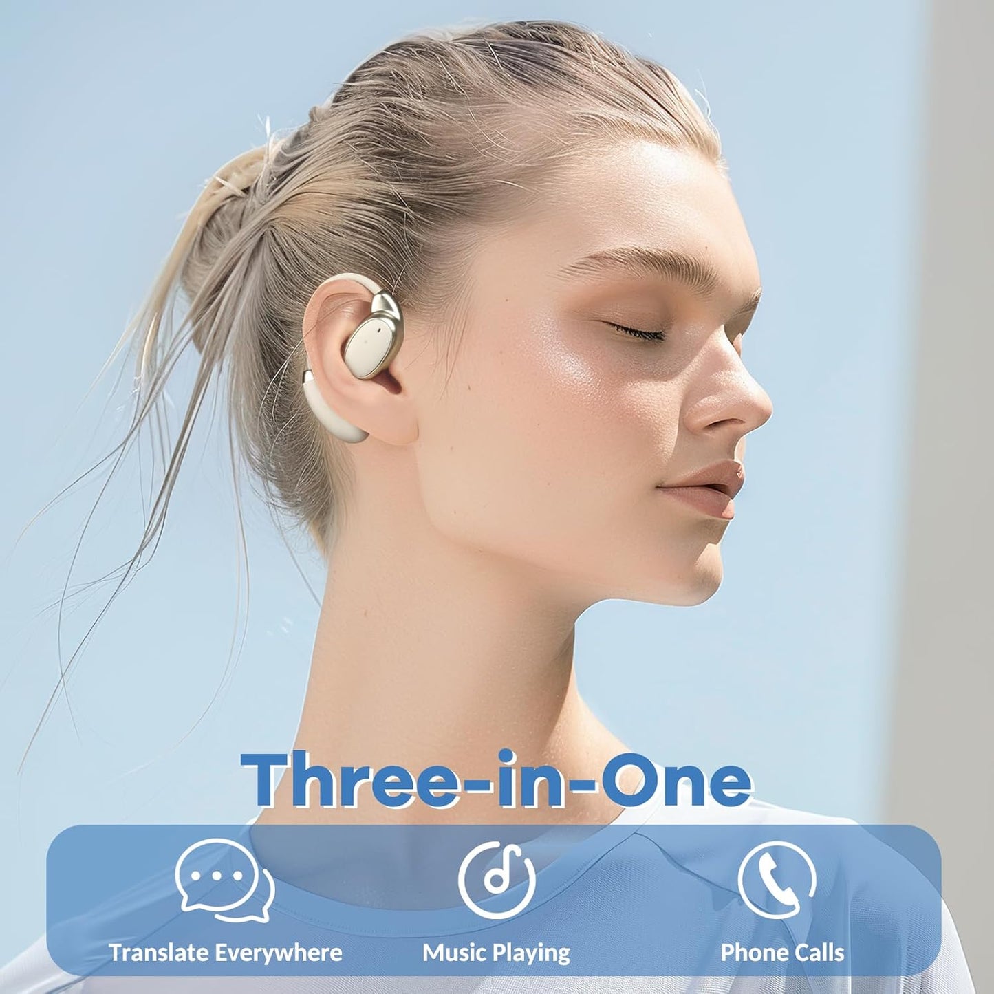 Skiennix Language Translator Earbuds - Two-Way Real-Time Translation in 138 Languages | Bluetooth & App for Travel, Business, Learning - White
