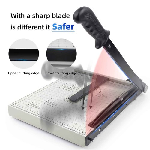 ZEQUAN A4 Paper Cutter Heavy Duty Metal Base, Stack Paper Trimmer Guillotine 13" Cutting Length, Guillotine Paper Slicer Cutter, 10 Sheet Capacity, for Office Home or School