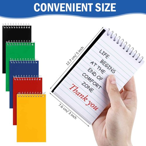 100 Pieces Spiral Memo Pads Bulk 3 x 5 Inch Small Note Pads Top Bound Lined College Ruled Paper Mini Notepad Pocket Spiral Notebooks for School Office Home Supplies, 75 Sheets (Bright Colors)