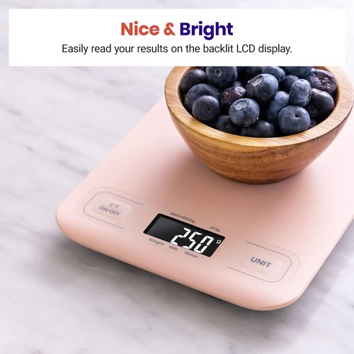 Etekcity Digital Kitchen Scale - Accurate Grams & Ounces Measurement for Cooking & Meal Prep | Medium Pink