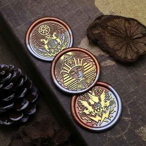 10PCS Mythical Wax Seal Set - Retro Brass Sealed Stamp, Removable Sealing Wax Stamp with 2 Handle (Thor,Anubis,Bastet,Medusa,Hades,Chimera,Siren,Sphinx,Athena,Apollo)