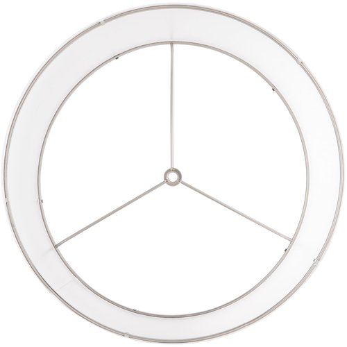 PIKOPIKO Set of 2 Pure White Linen Large Drum Lamp Shade 16" Top x 16" Bottom x 12" High (Spider) Contemporary Lamp Shades for Table Lamps & Bedside Lamps Replacement Lampshade In Hand Crafted