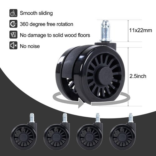 Frassie Gaming Chair Base Replacement with 5 Casters, Nylon Heavy Duty Desk Office Chair Wheel Base Part (Black)