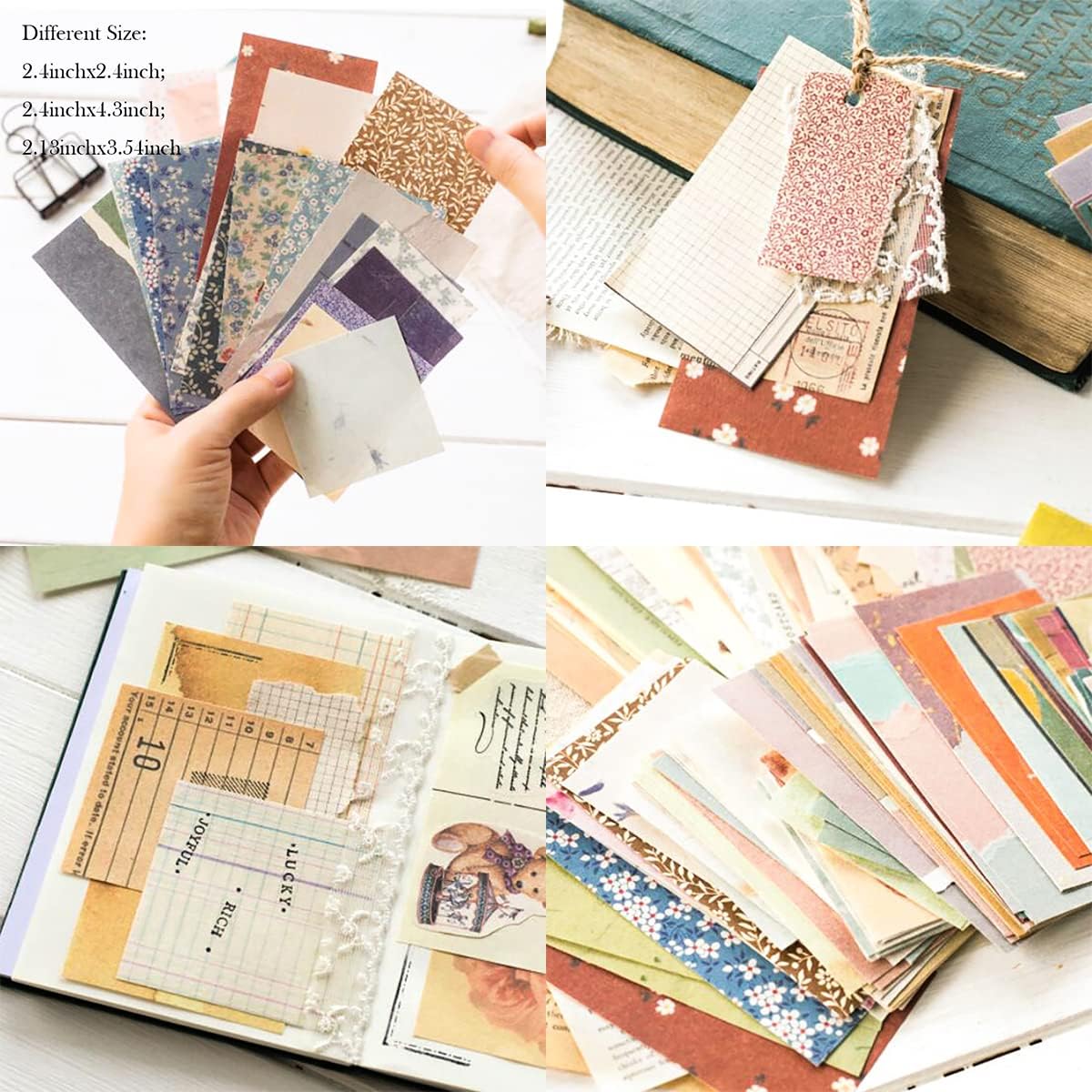 Vintage Scrapbook Paper Pack by 360 Sheets - Retro Aesthetic Journaling Supplies for DIY Crafts