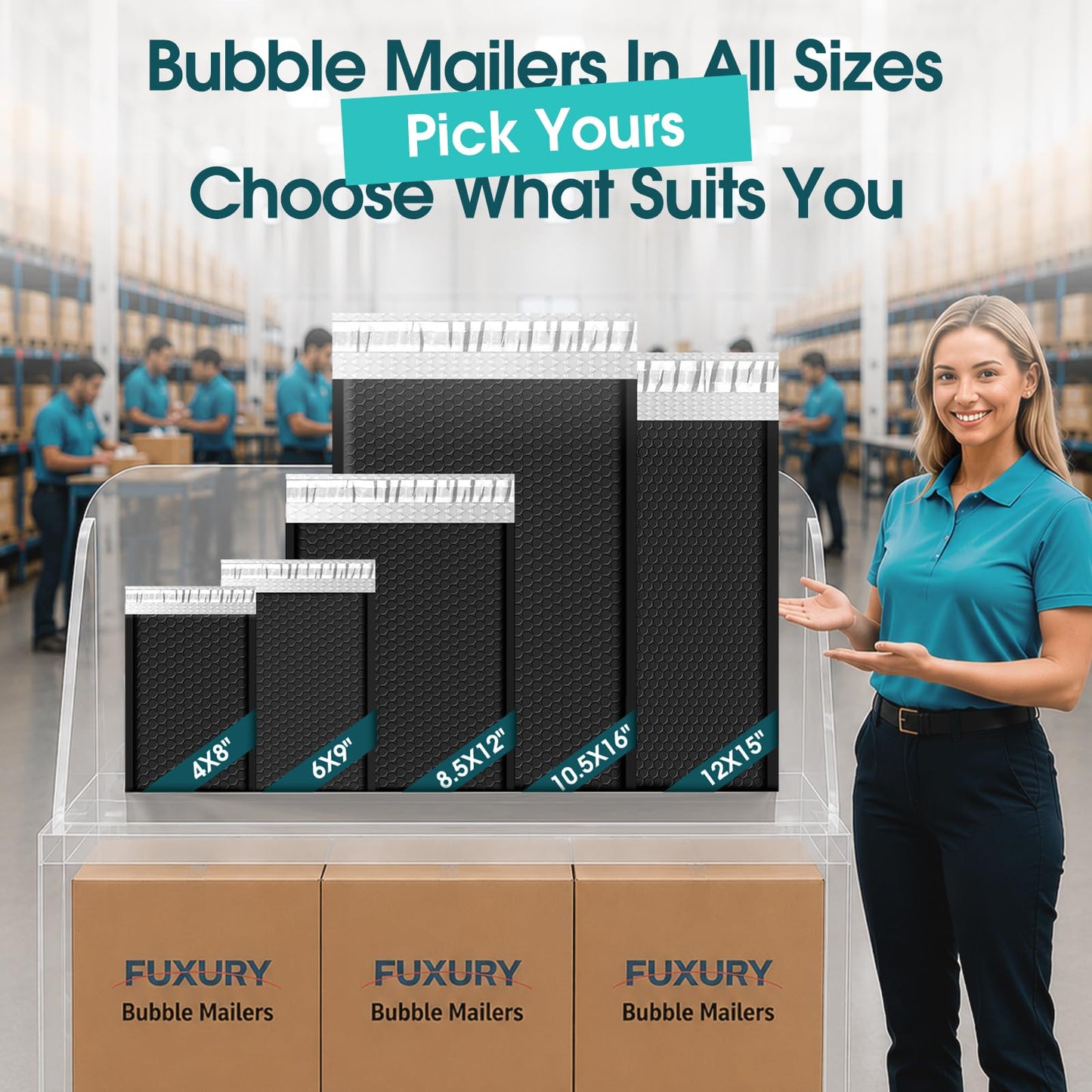 Fuxury Black Bubble Mailers 6x10" Padded Envelopes 1000Pack Strong Adhesion Thick Padded Mailers for Small Business Mailing Small Items,Jewelry,Makeup