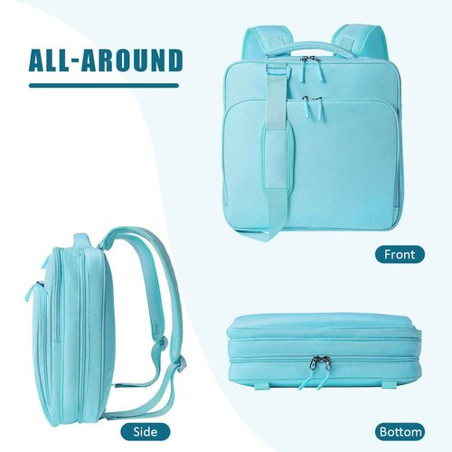 LLi Cufite Zipper Binder Bag, 2 Inch 3 Ring Binder with Zipper, 500 Sheet Capacity Zip Up Binders with Detachable Shoulder Straps, Fits Up to 14” Laptop, Blue