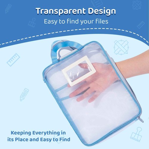 ZingZaak Mesh Bags with Zipper, Document Bags with Zipper,Triple-Layer L-Shaped Opening, A4,Mesh Zipper Pouches, Label Area,4-pcs