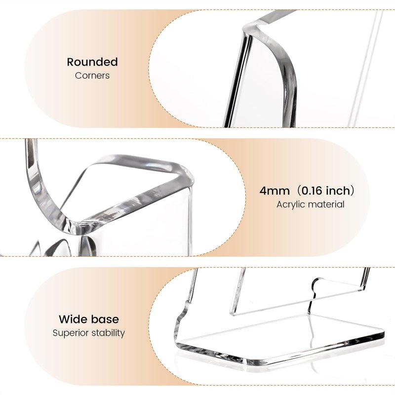 HeZone Acrylic Brochure Holder 4x9 Inch,Clear Pamphlet Holder Display Stand for Trifold 4 Inch Flyers,Pamphlets,Booklets,Menu,Leaflets for Office,Home,Store,Trade Exhibition,1 Pack,A6