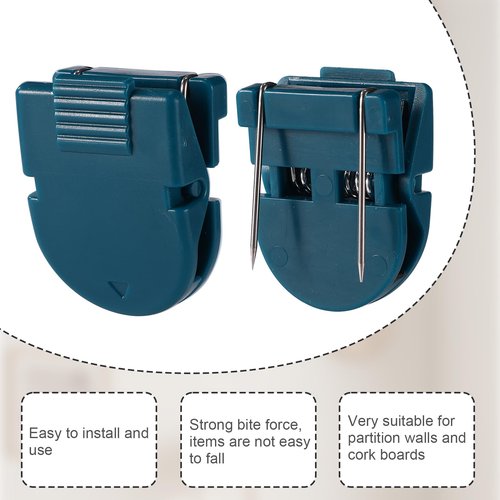 24pcs Cubicle Pins, Plastic Cubicle Clips for Fabric Walls Office Fabric Panel Wall Holds Accessories for Hanging Photos Notes Memos Messages (Dark Blue)