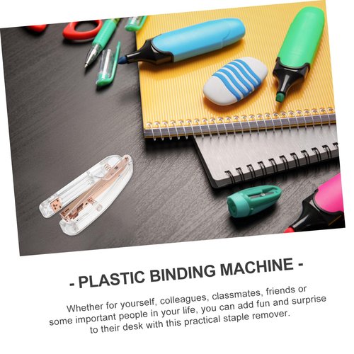 Holibanna 1Pc Transparent Stapler Simple Office Supply for Binding Lightweight Compact Book Binding Tool for School Home and Travel Elegant Design