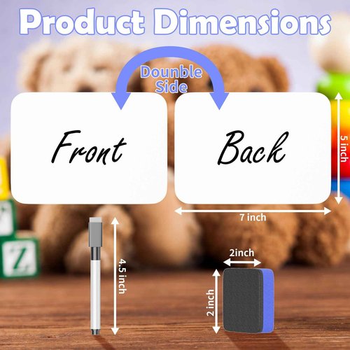 30 Pack Small White Board Dry Erase 5x7 Inch Mini Whiteboard Small Dry Erase Board with Markers Erasers Double Sided Dry Erase Lapboards for Students Teachers School Supplies Meeting Voting (30)