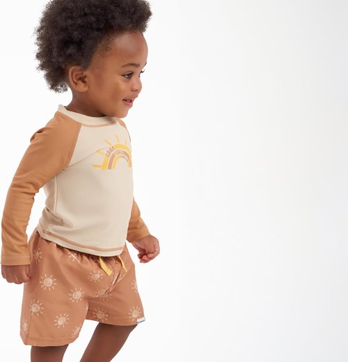 Gerber Toddler Long Sleeve Rashguard Swim Set - UV Protection & Comfort | Ideal for Beach Days