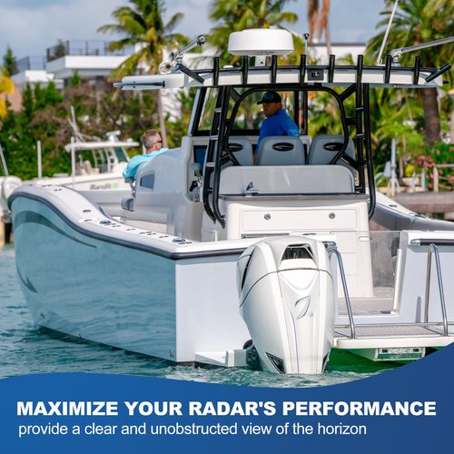 APT-F-150-01 Aluminum Radar Mount 6" Forward Leaning Compatible with Garmin Raymarine Simrad Radomes