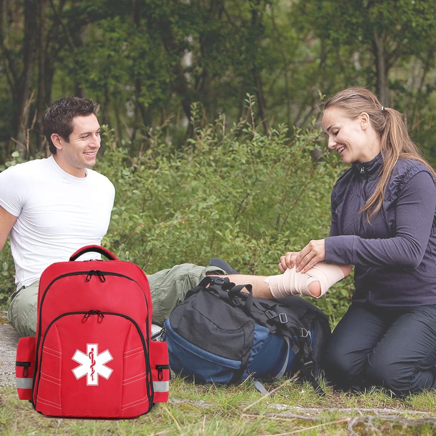 Skiennix Red Medicine Backpack - Empty First Aid Bag for Trauma & Safety | Ideal for EMS & Nurses