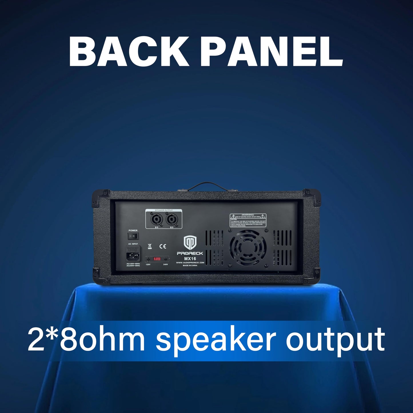 PRORECK DELTA 10 1800W Bluetooth PA Speaker System with 4-Channel Powered Mixer, 2 10-Inch Passive Speakers, Stands, Reverb Effects, and 15V Phantom Power. Perfect for DJs, Bands, Karaoke, Live Events