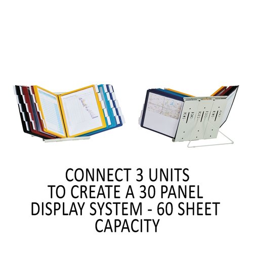 Durable 561200 InstaView Expandable Desktop Reference System with Assorted Borders, 10 Panels