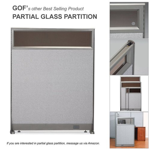 GOF Partition Part : End Bar 4ft / 48" H, end Cover Full Fabric/Partial Glass Panels, end bar Workplace Room Divider