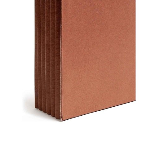 Smead End Tab Wallet, 5-1/4" Expansion, Flap and Cord Closure, Legal Size, Redrope, 10 per Box (71148)