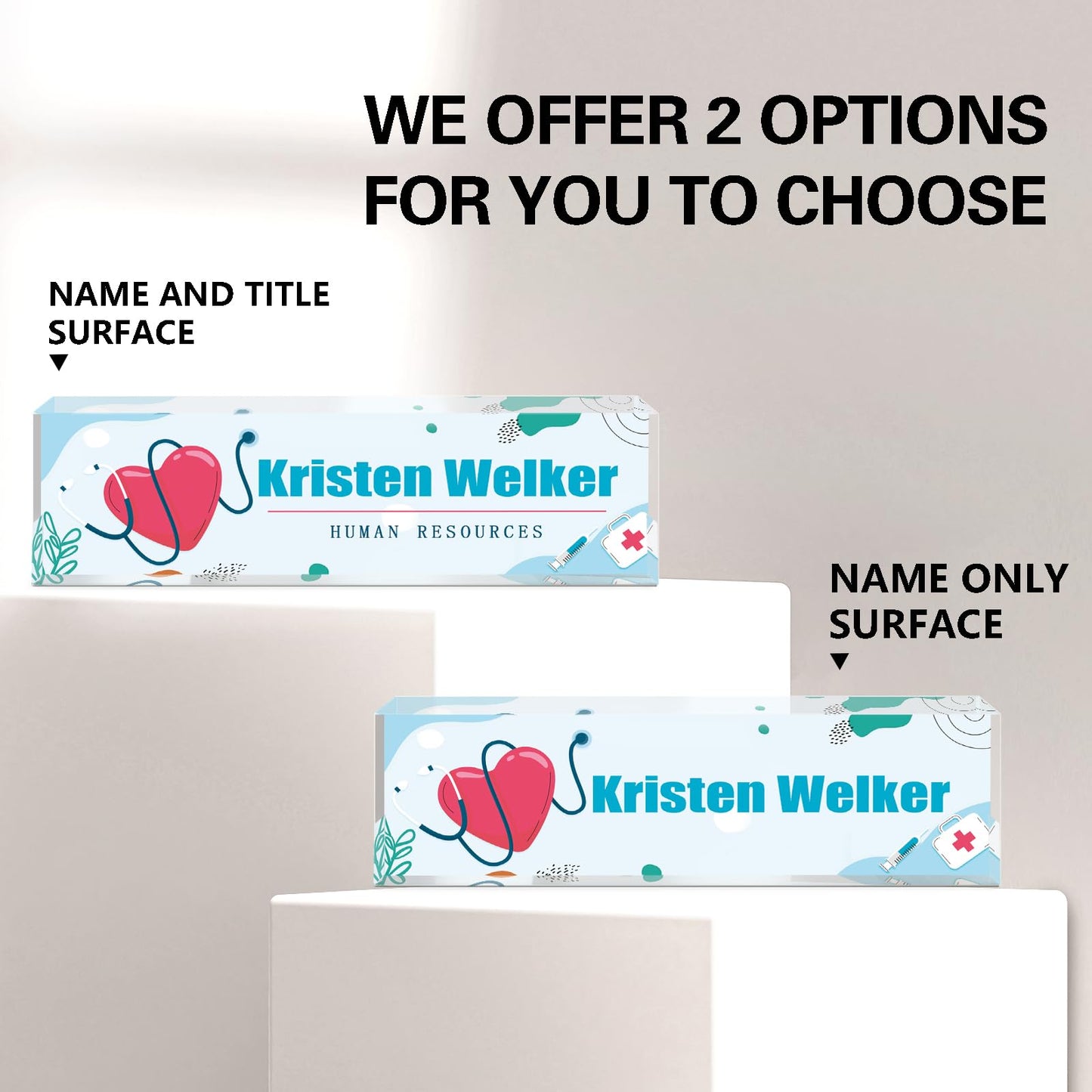 Gowellly Office Desk Name Plate Personalized - Custom Nurses Week Gifts Bulk 2025 - Nurse Appreciation Gifts - Nurse Practitioner Gifts for Women (Nurse Gifts)