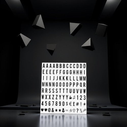 Skiennix 104-Piece Black Cinematic Lightbox Replacement Letters & Numbers | Perfect for A4 Message Boards (65.4x35mm)