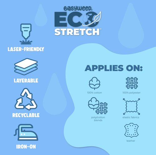 Siser EasyWeed EcoStretch Heat Transfer Vinyl, 11.8" x 5yd Roll (White) - Compatible with Siser, Cricut, Silhouette and Other Professional/Craft Cutters - CPSIA Certified