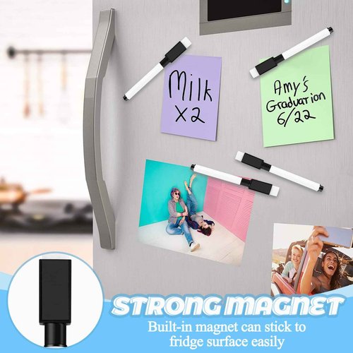 RETON Rewritable Magnetic Dry Wipe White Board Markers Pens With Eraser Cap (600 Pcs, Black)