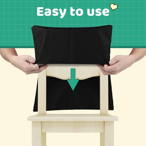 Toriexon 12 Pack Chair Pockets for Classrooms, 13 x 14 inch Seat Sacks for Classroom Chairs k-2 with Name Slot, Small Chair Pockets for Kindergarten, School, Home Seating Storage (Black)