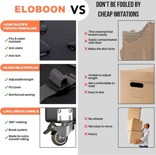 Fireproof File Box with Lock by [Brand Name] - Collapsible Organizer with Wheels for Home & Office | Black