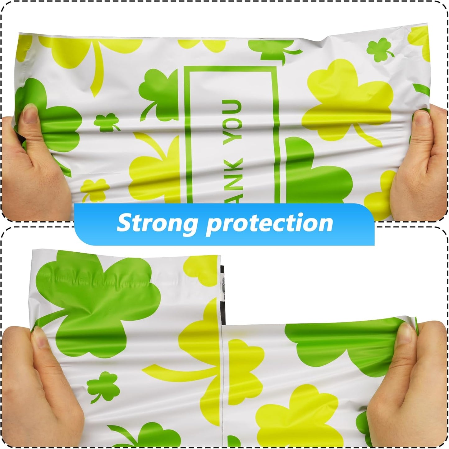 St. Patrick's Day Poly Mailers - 10x13 Inch Waterproof & Tear-Resistant Shipping Bags | 25 Pcs with Clover Print