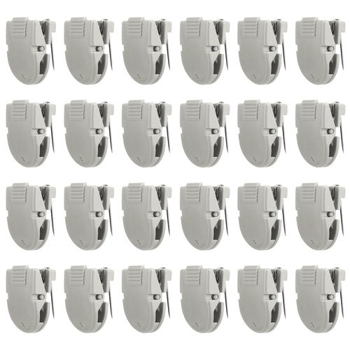 OXOB 24pcs Cubicle Clips for Fabric Walls, Plastic Stainless Steel Push Pin Clips Fabric Panel Pins Cubicle Hooks Accessories for Hanging Photos, Notes, Memos, Data Cables (Gray)