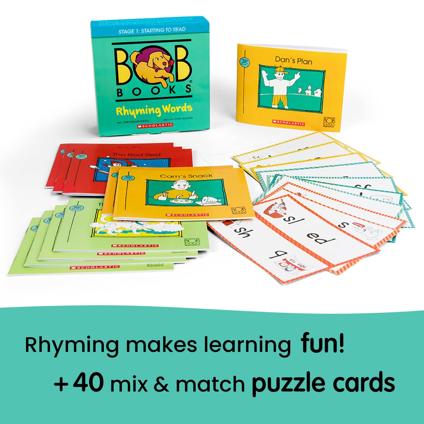 Bob Books Learn to Read Bundle – Stage 1 with 4 Phonics Box Sets, 3 Workbooks, Flashcards for Kindergarten & Pre-K Beginning Readers