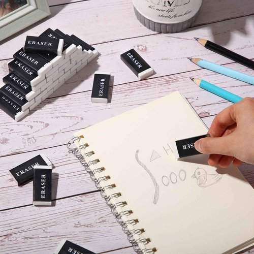 Motiskyy 300 Pieces Operation Christmas White Pencil Erasers Bulk Soft Art Pencil Large Rubber Erasers for Drawing Kids Student Artist Office Home Classroom Writing 1.8 x 0.8 x 0.3 Inch