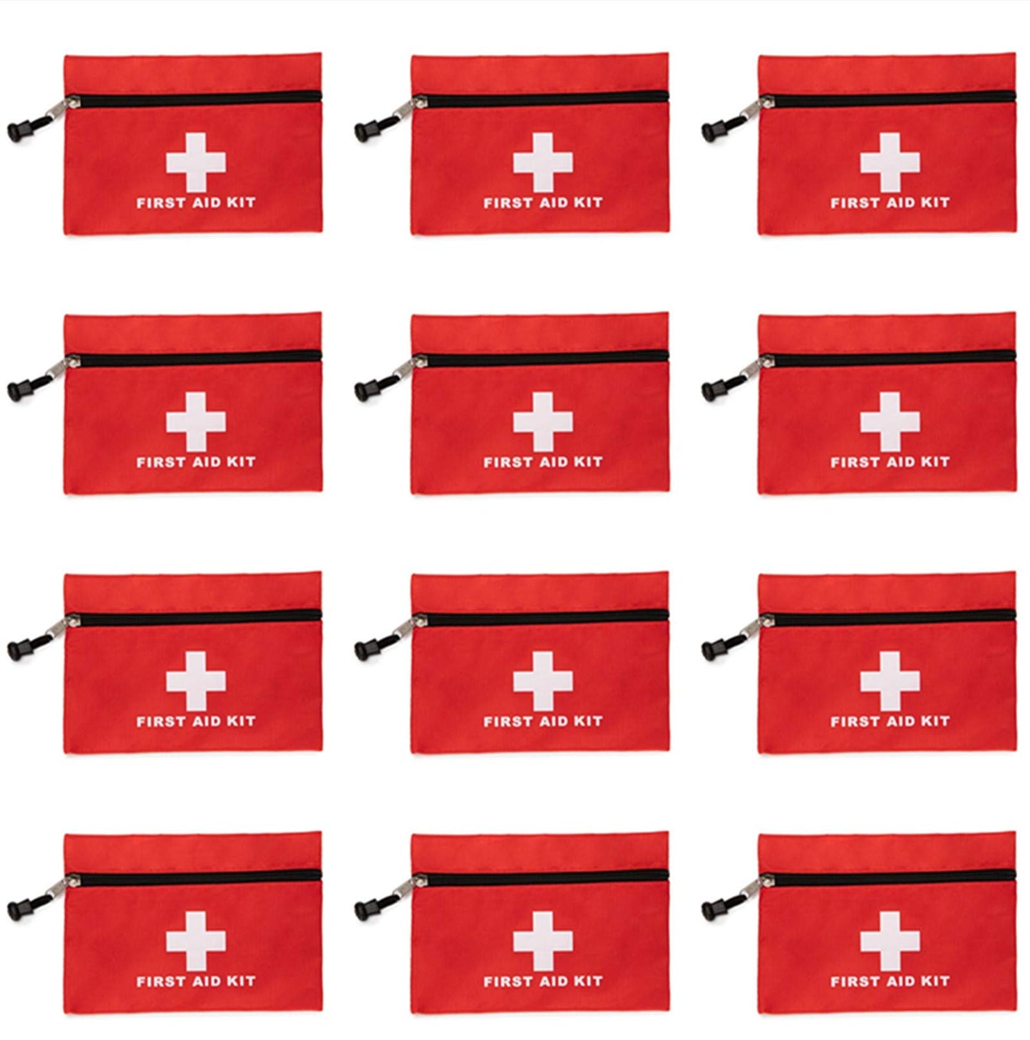 PAXLAMB Red First Aid Bag Small First Aid Kit Empty Medical Storage Bag for First Aid Kits Pack Emergency Hiking Backpacking Camping Cycling Travel Car (Red 6.3x4.3 12PCS)