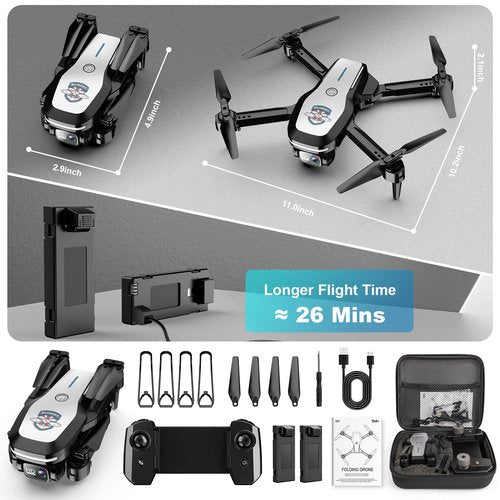 Drone with Camera 1080P FPV Foldable Drone for Beginners, Mini Drone with Altitude Hold, One Key Take Off/Land, Trajectory Flight, 3D Flip, 3 Speeds, Gravity Control,Toys for Boys Girls X61