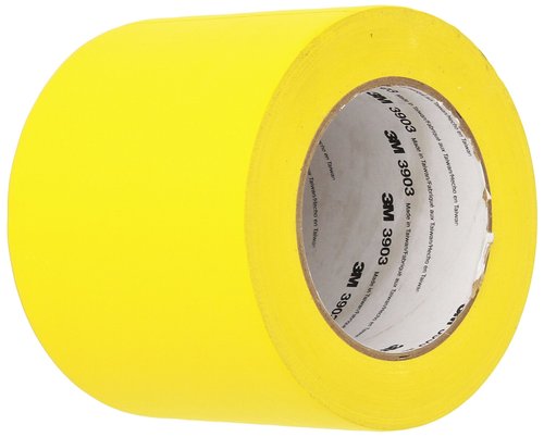 3M - 4-50-3903-YELLOW 3903 Vinyl Duct Tape Roll - 4 in. x 150 ft. Yellow, Moisture, Chemical Resistant, Rubber Adhesive Tape with Embossed Vinyl Backing.