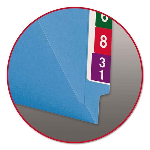 Smead End Tab File Folder, Shelf-Master Reinforced Straight-Cut Tab, Letter Size, Blue, 100 per Box (25010)