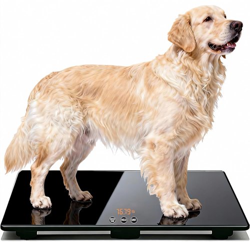 ONE-MI Dog Scales for Large Breeds - Heavy Duty 220 lbs Digital Veterinarian Scale | Precision ±0.02 lb, Black