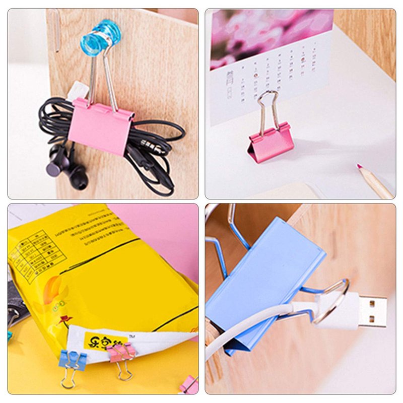 Binder Clips - Assorted Sizes 100 Count, X Large, Large, Medium, Small, Mini Paper Clamps Combination, Suitable for Office Supplies, Home, and School Use