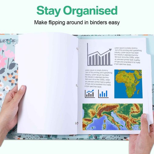 Geyoga 400 Pieces 50 Sets 3 Ring Binder Dividers with Tabs 11. 5 x 9 Inch 8 Tab Dividers for 3 Ring Binders Letter Size Page