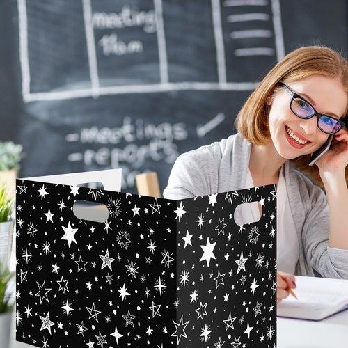 Ireer 24 Pcs Desk Dividers for Students Privacy Folders Standard Classroom Folder Teacher Supplies School Privacy Cardboard Reduces Distractions for Classroom Keep Eyes from Wandering (Black)