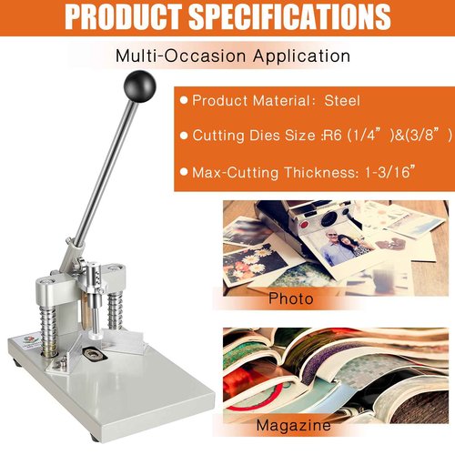 WILLBOND Corner Rounder Paper Punch Cutter Machine Heavy Duty with R6mm R10mm Interchangeable Dies Metal Corner Rounder Punch for Laminate, Office, Business, Heavy Cardstock, Plastic, Aluminum Sheet