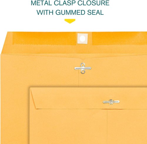 EnDoc Clasp Envelopes | 10x13 Inch Brown Kraft - 30 Pack Heavyweight with Clasp Closure & Gummed Seal