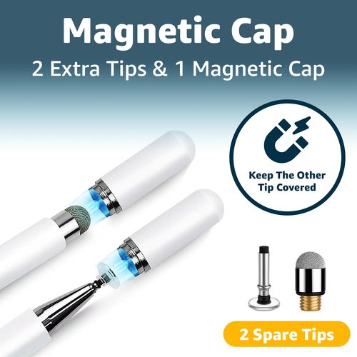 Jmoe USA Stylus and Mount for Skylight 15 inch Calendar | Dual Tip Stylus with Mesh and Disc Tips | 2 Spare Replacement Tips | Flexiple Stylus Holder Mounts to Calendar