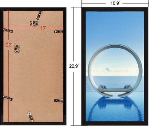 MENNTHUI Black Picture Frame - 10x22 Inch Wall Mount for Photos, Paintings & Artwork